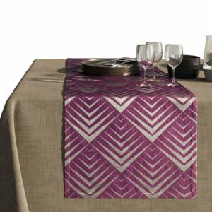 AmeliaHome Obrus DEKO PIRAMIDES śliwkowy 140x250